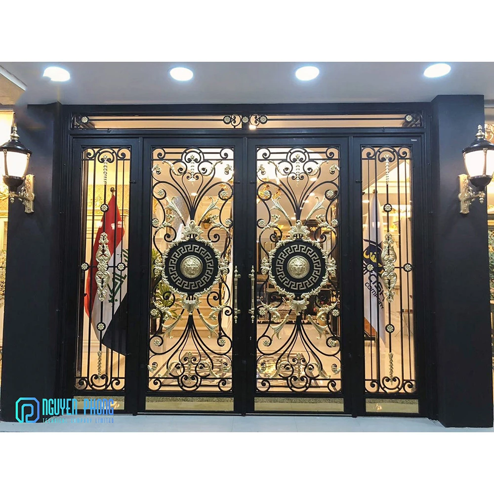 Высокий стандарт как находимся в категории golg поставщиков производительная Складная оцинкованная кованого железа основной двойной конструкции ворот