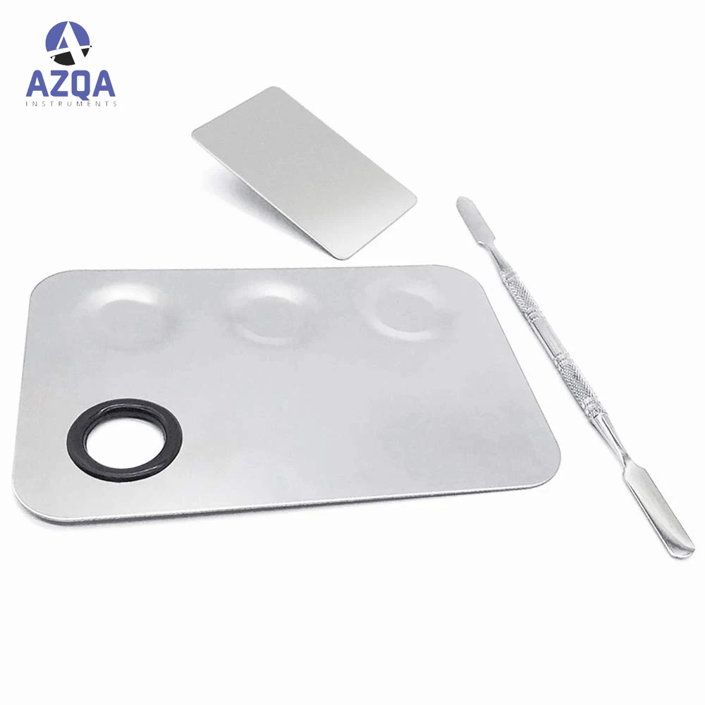 Rounded Shaped Make-up mixing Pallet With Ring and 4 hole for color mixing walls Plate Makeup Palette Foundation Mixing Tray