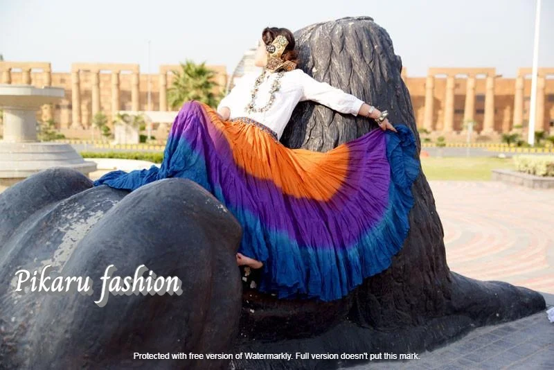 Women Traditional Indian Clothing Summer Bohemian Tie Dye Cotton Long Skirt