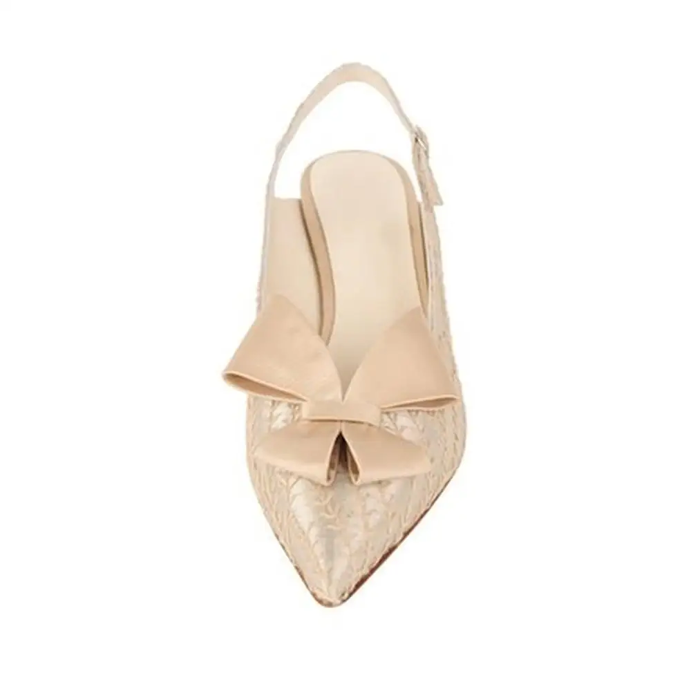 2020 Elegant model new style women shoes design bow tie ladies heel pointed toe footwear sandals made in Spain
