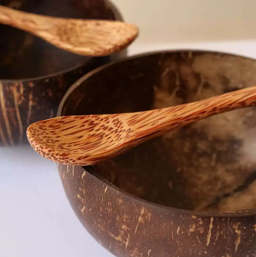 Coconut Shell Cup Coconut Bowl for Dinnerware Natural Made in Vietnam Bamboo Home Hotel Restaurant