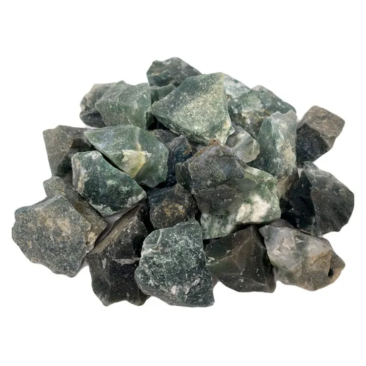 Wholesale Healing Raw Rock Rough Crushed Bulk Crystal Chunks Moss Agate Moss Agate Tumbled Stone Raw Rough Rocks