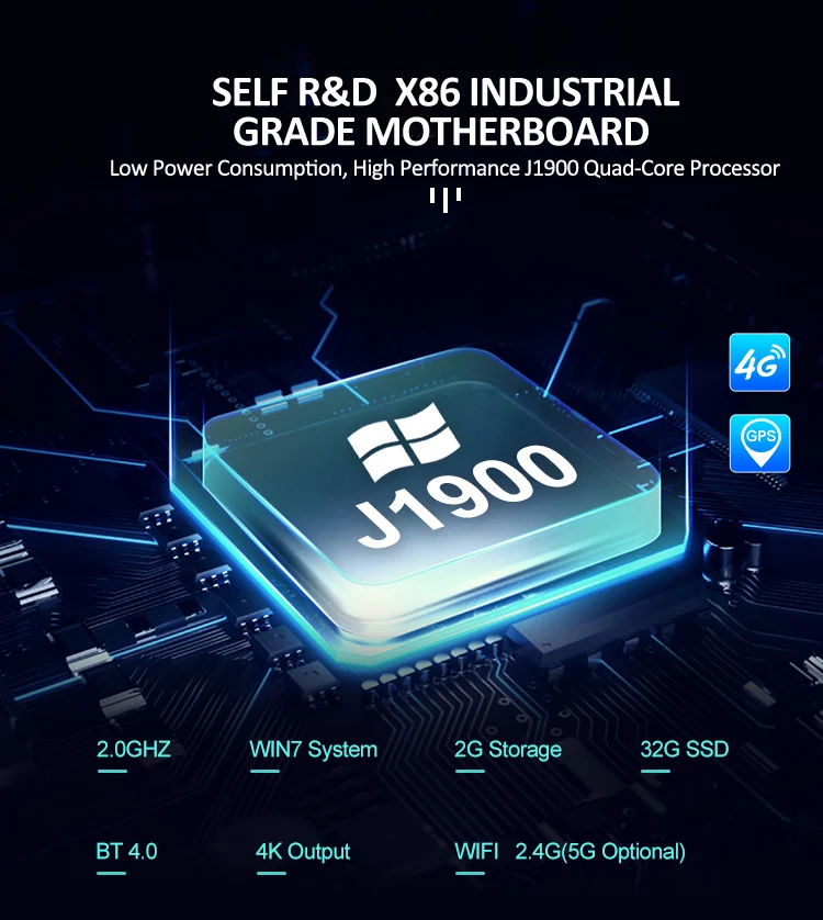 JAWEST 10.1 Inch IP65 Waterproof Shockproof Portable Vehicle Mounted PC In-vehicle Computer Panel PC For Transportation, Marine