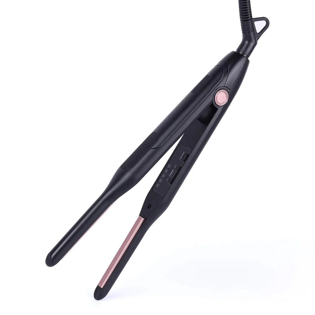 Small Flat Iron Professional 1/3 inch Plate Short Hair Beard & Pixie Cut Instant Heat up Dual Voltage Hair Straightener