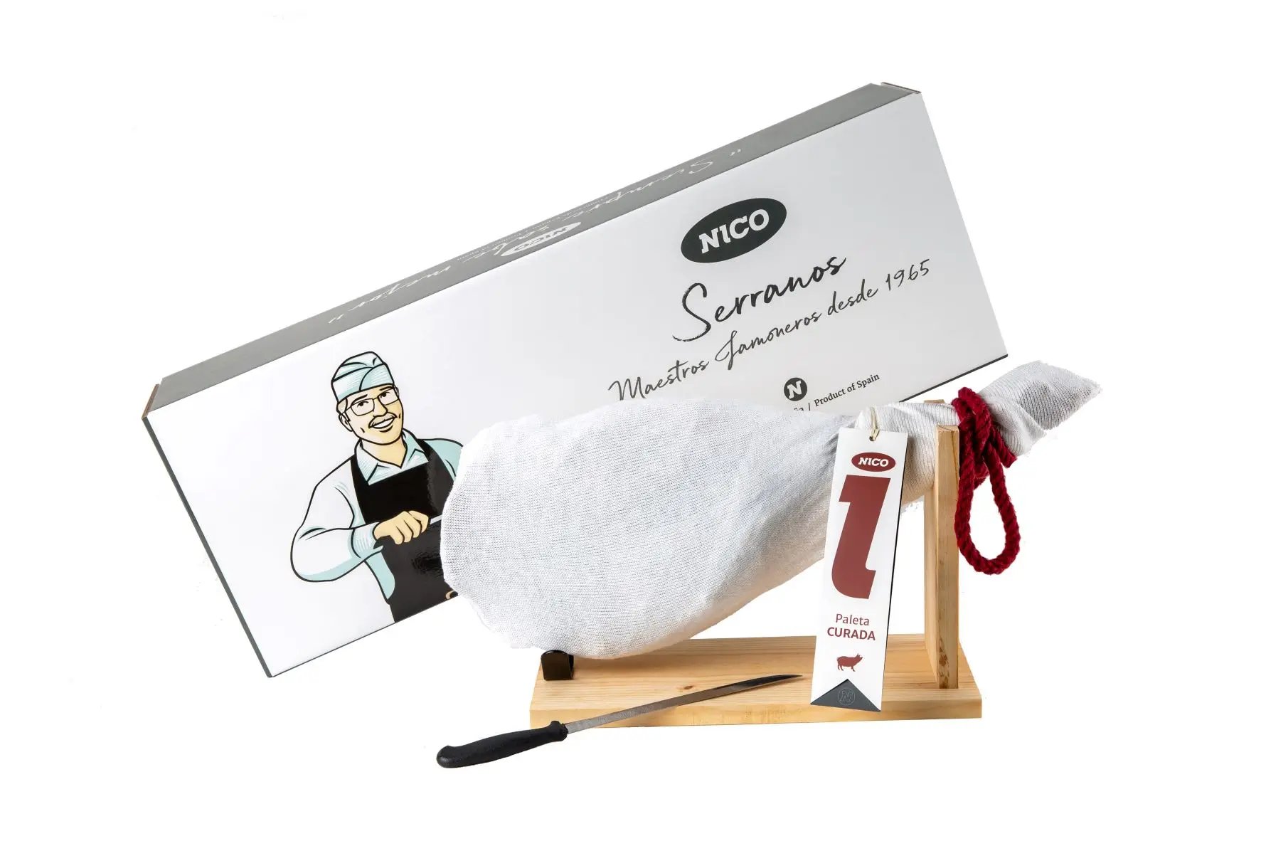 Наплечная ветчина JAMON с держателем для ветчины и ножом. Апрокс. 4 5 кг