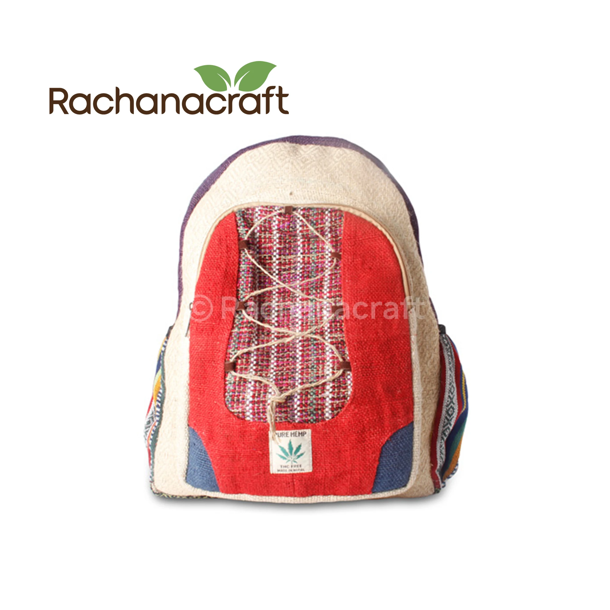 100% Handmade Hemp Regular Size Rucksack, Travel Pack, Hipster Backpack Fair Trade from Nepal Made Wholesale Supplies