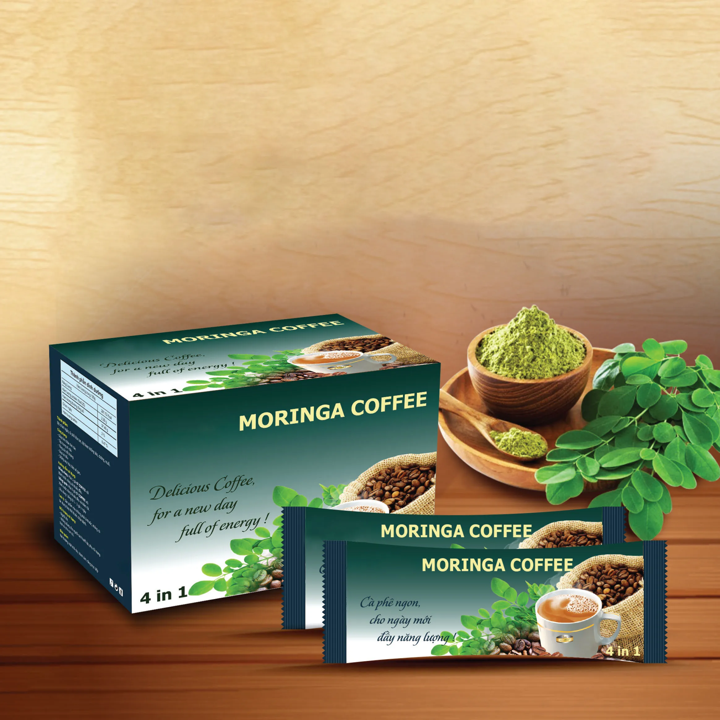 Premium Quality Best Price Instant Moringa Coffee 4 in 1 with Best Taste Energy Drink Vietnam Instant Coffee