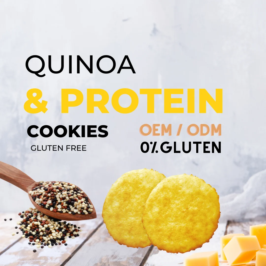 Gluten free whey protein quinoa oat protein cookie