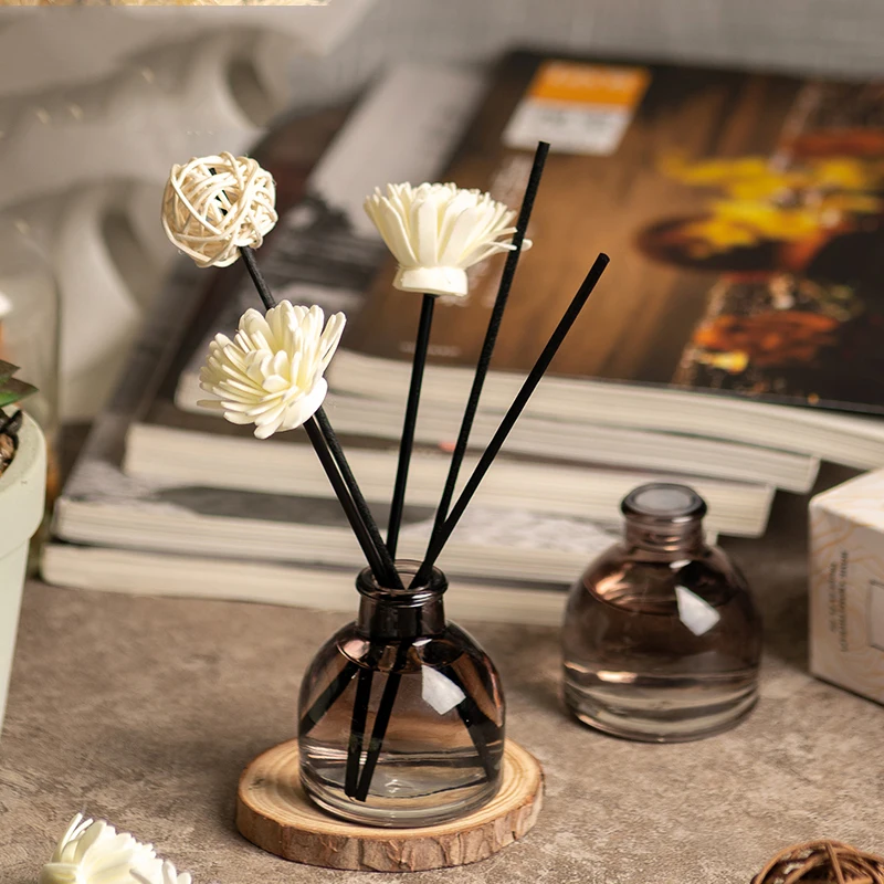 Customized Glass bottle aromatherapy reed diffuser bottles with stick diffuser reed for gift set home air freshener