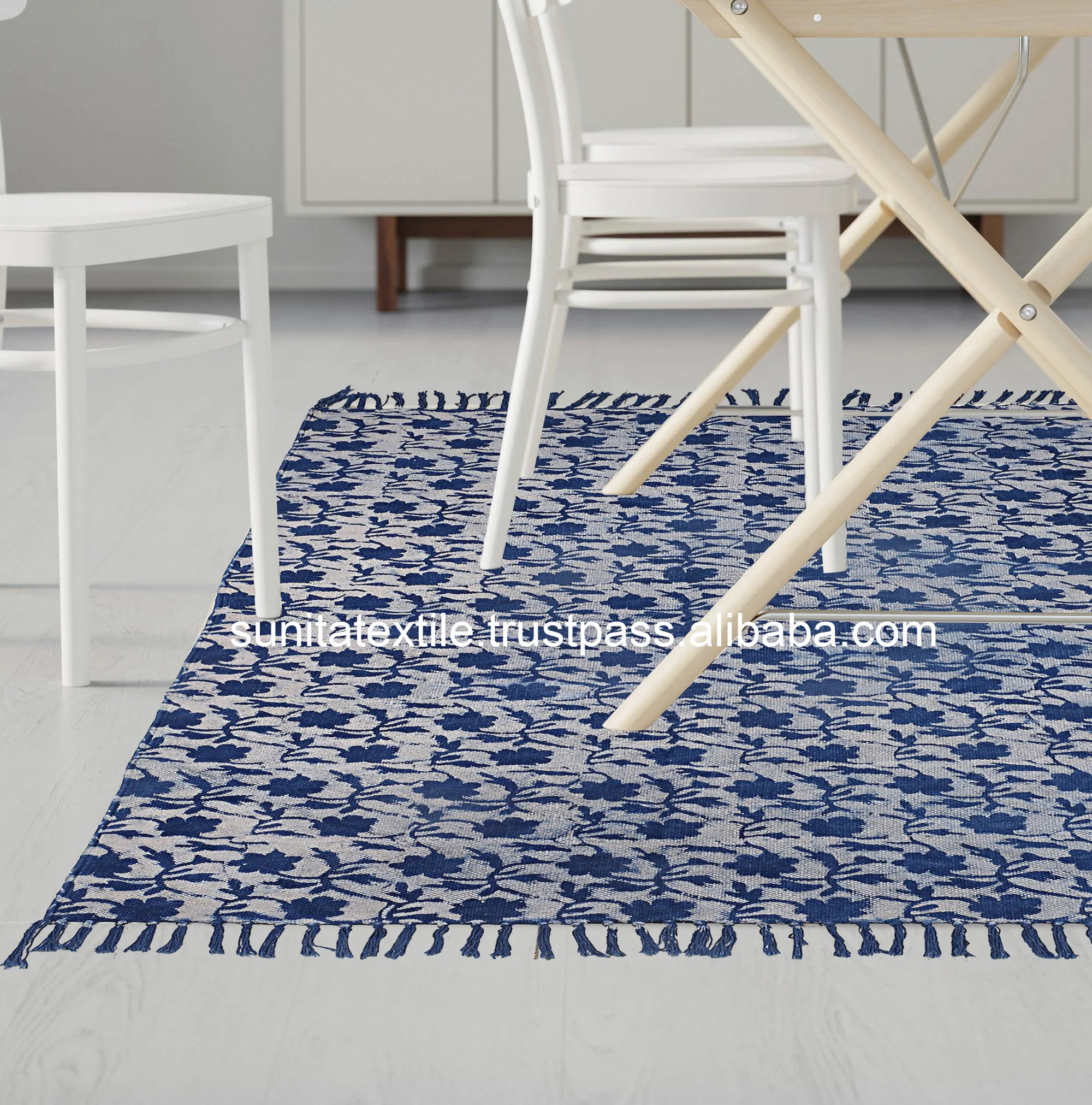  Напольные коврики ручной работы из органического хлопка с узором в виде синего Индиго для спальни этнические индийские гостиной домашний декор