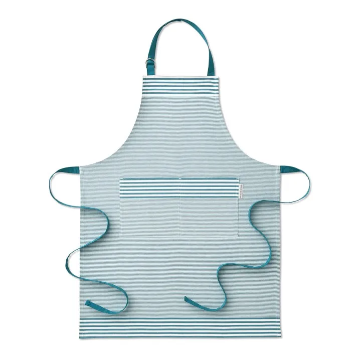 Cheap 130gsm OEM solid design V-neck side tie customized butcher kitchen baking children buckle Funny apron with slogan printed