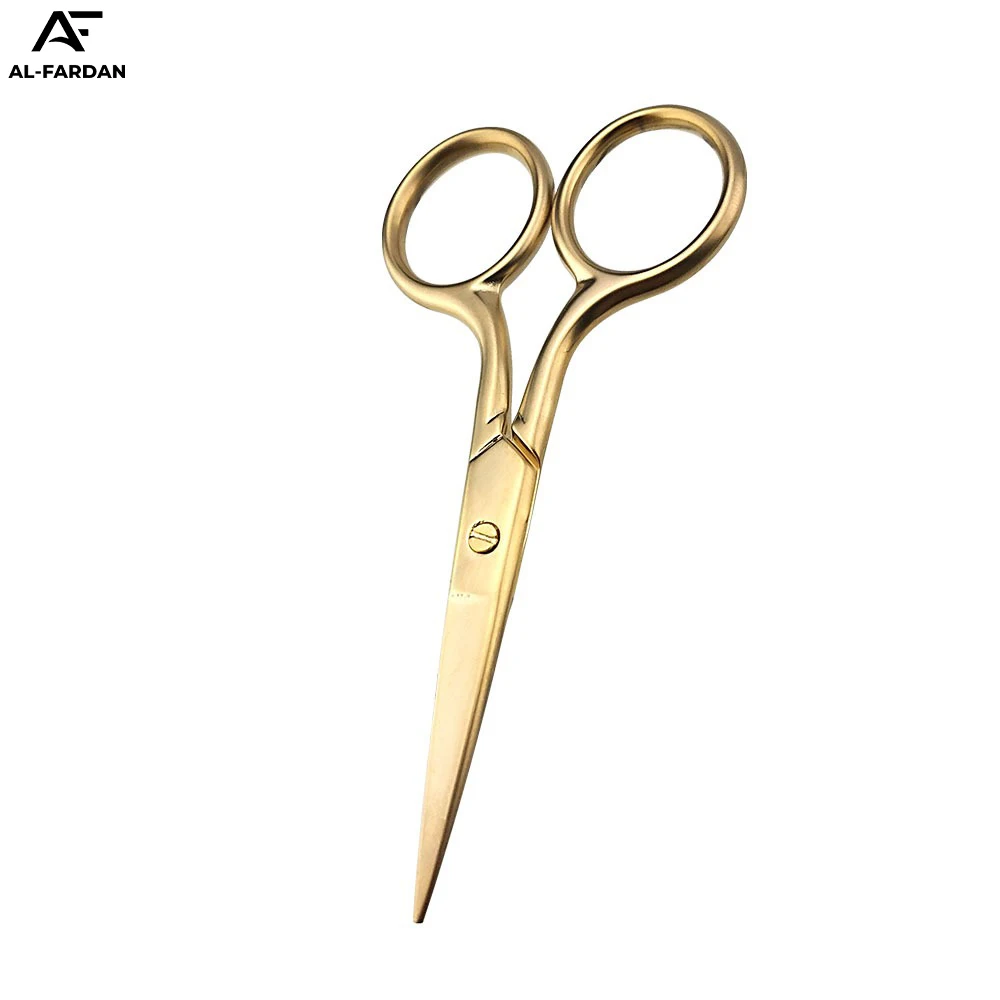 OEM Accepted Japanese Stainless Steel 24K Gold Plated Color Eyebrow Trimming Cuticle Scissors Beauty Care Eyelash Scissors