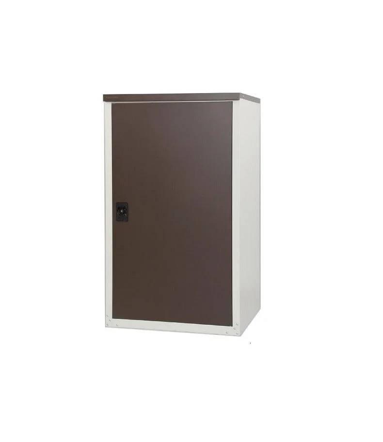 Indoor Or Outdoor Steel Tools Storage Cabinet Thin And Slim Type Suitable For Garden Matte Brown Color Box