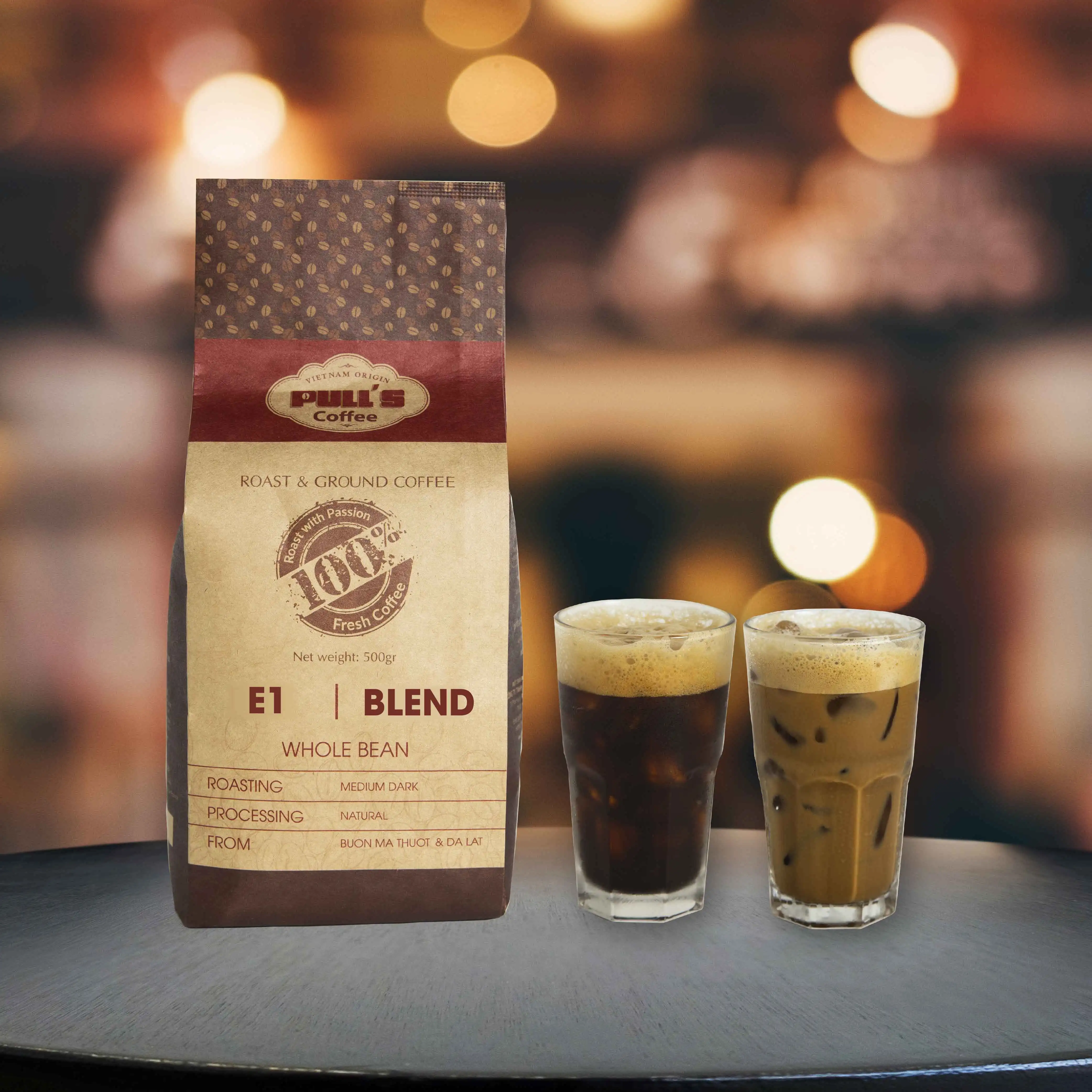 Цельные зерна E1-вытягивает кофейный бренд для хорошего и насыщенного пробуждения