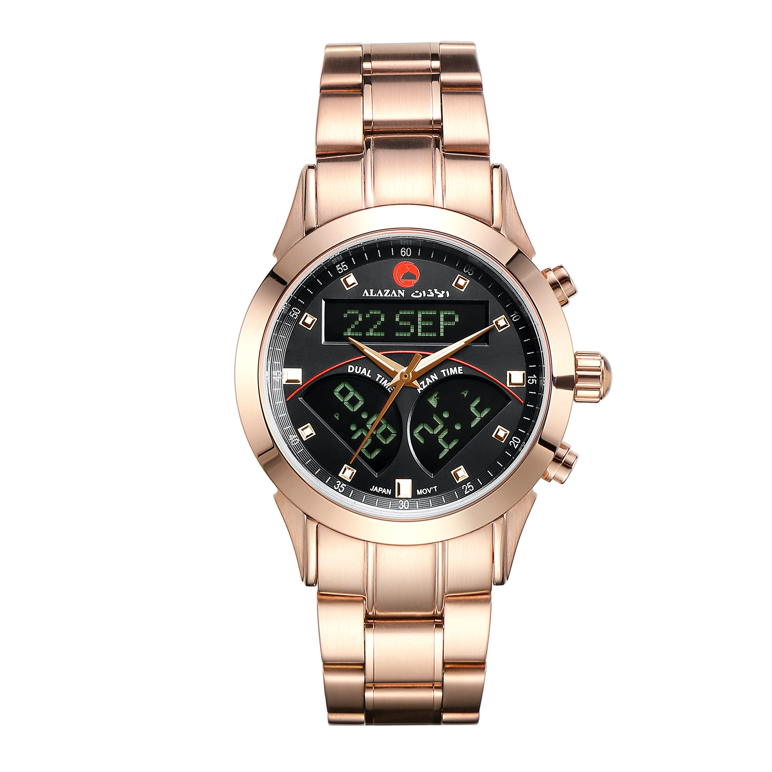 Исламские мусульманские товары azan alfajr направление пилимская молитва из нержавеющей стали qibla компас водонепроницаемые наручные часы