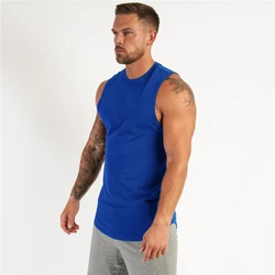 Wholesale Plain Gym Tank Top For Mens Bodybuilding Singlets Sports Stringer Sleeveless Shirt Blank Fitness Clothing Muscle Vest
