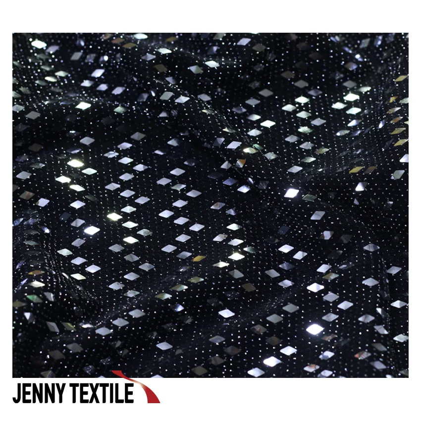 88% Nylon 6% Metallic 6% Spandex Nylon-Metallic Trans Spangle Korea Fabrics Textiles
