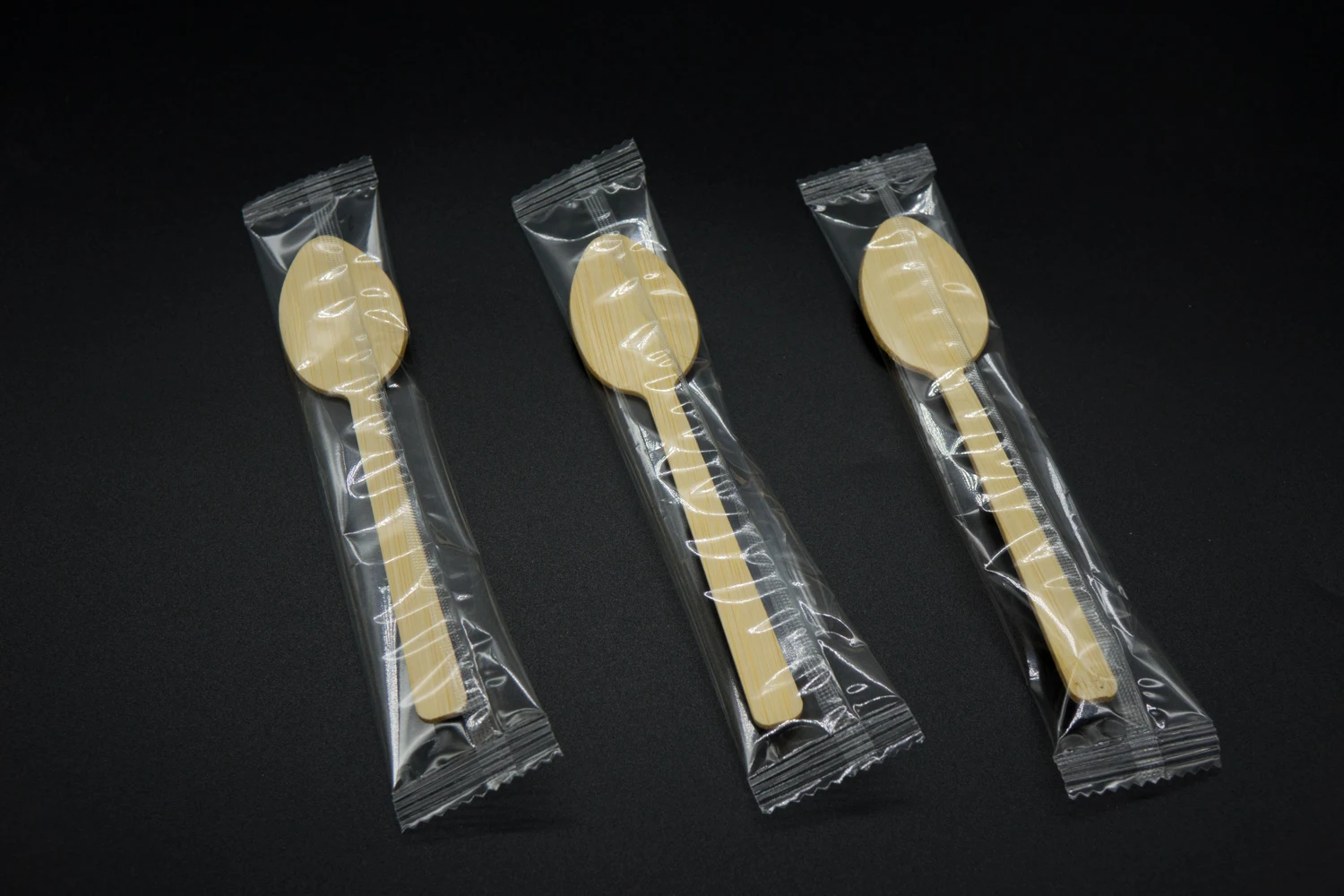 Wholesale individual pack natural bamboo spoon environmental bamboo disposable cutlery tableware biodegradable