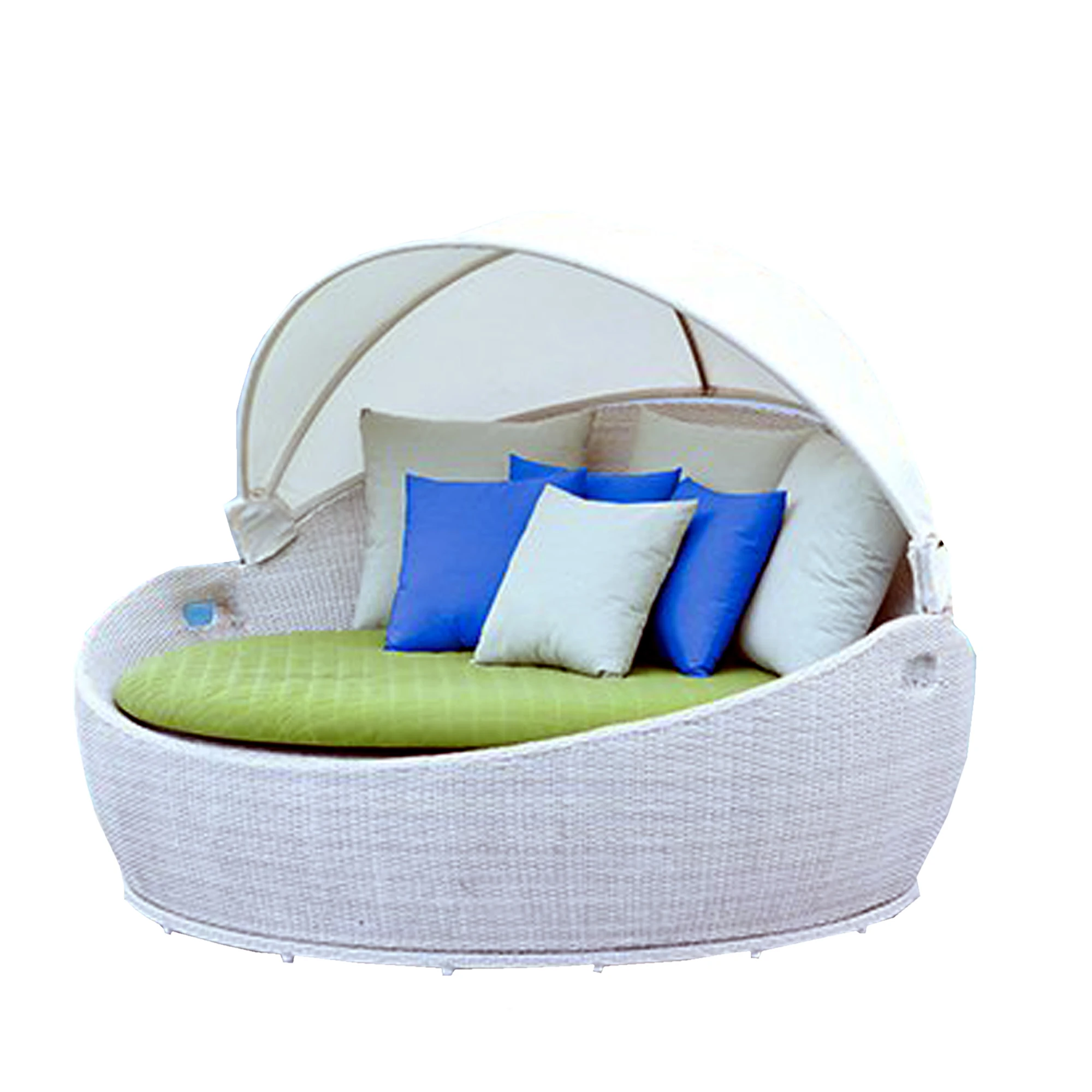 patio garden furniture rattan wicker leisure aluminium rattan outdoor garden lounger daybeds with canopy