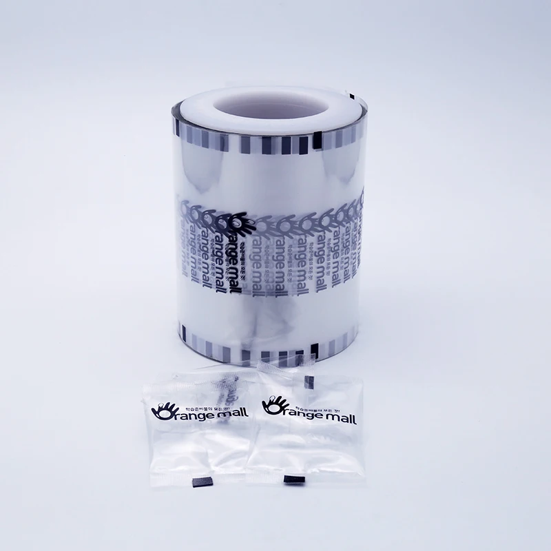 Food grade gravure printing plastic bags roll transparent cookie packaging middle-sealed bag pouch pack for granules powder