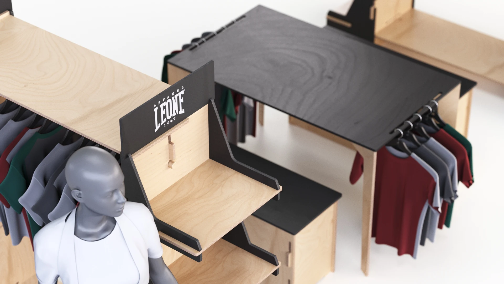 Best Quality Italian Customized Drawing 3x2m Easy Assembly Wooden Exhibition Stand for Fashion Fairs