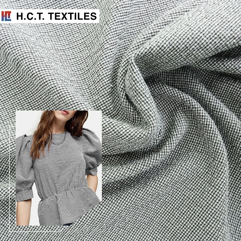 Дизайнерская любимая текстура bi стрейч мягкая 140 г полиэстер вискоза спандекс ткань в клетку