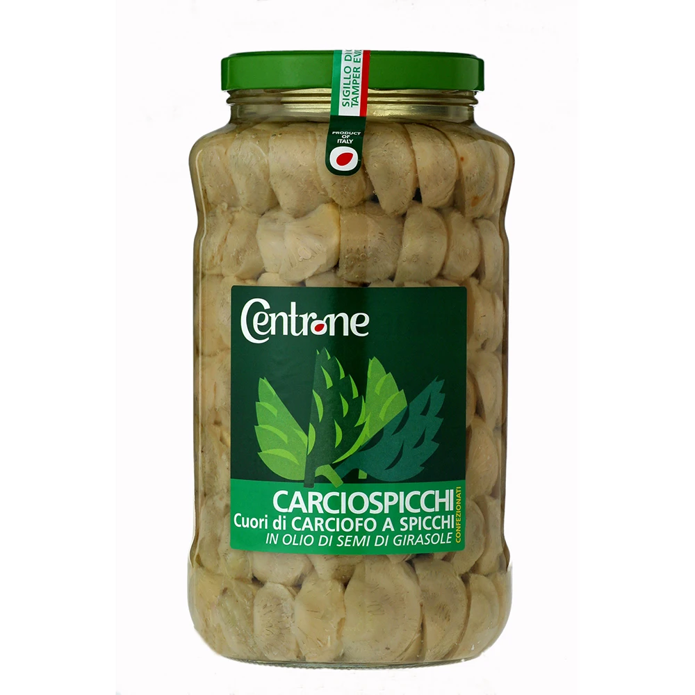 Centrone healthy products Best quality italian product settled artichoke halves in jar for cooking canned food vegetables carciofo in salamoia can vegetable artichokes centrone carciofi