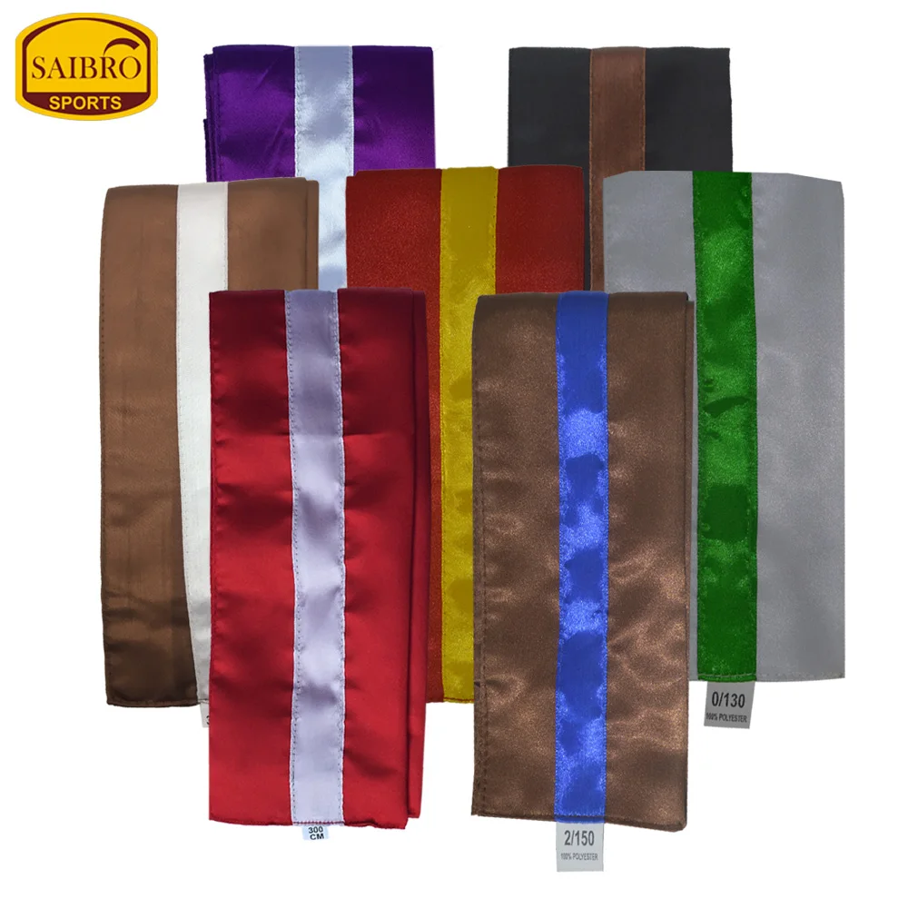 Custom High Quality Kung Fu Sashes with strips Solid Colors Of Wushu Kung Fu Belts Tai chi Sash Wushu Belt Sashes