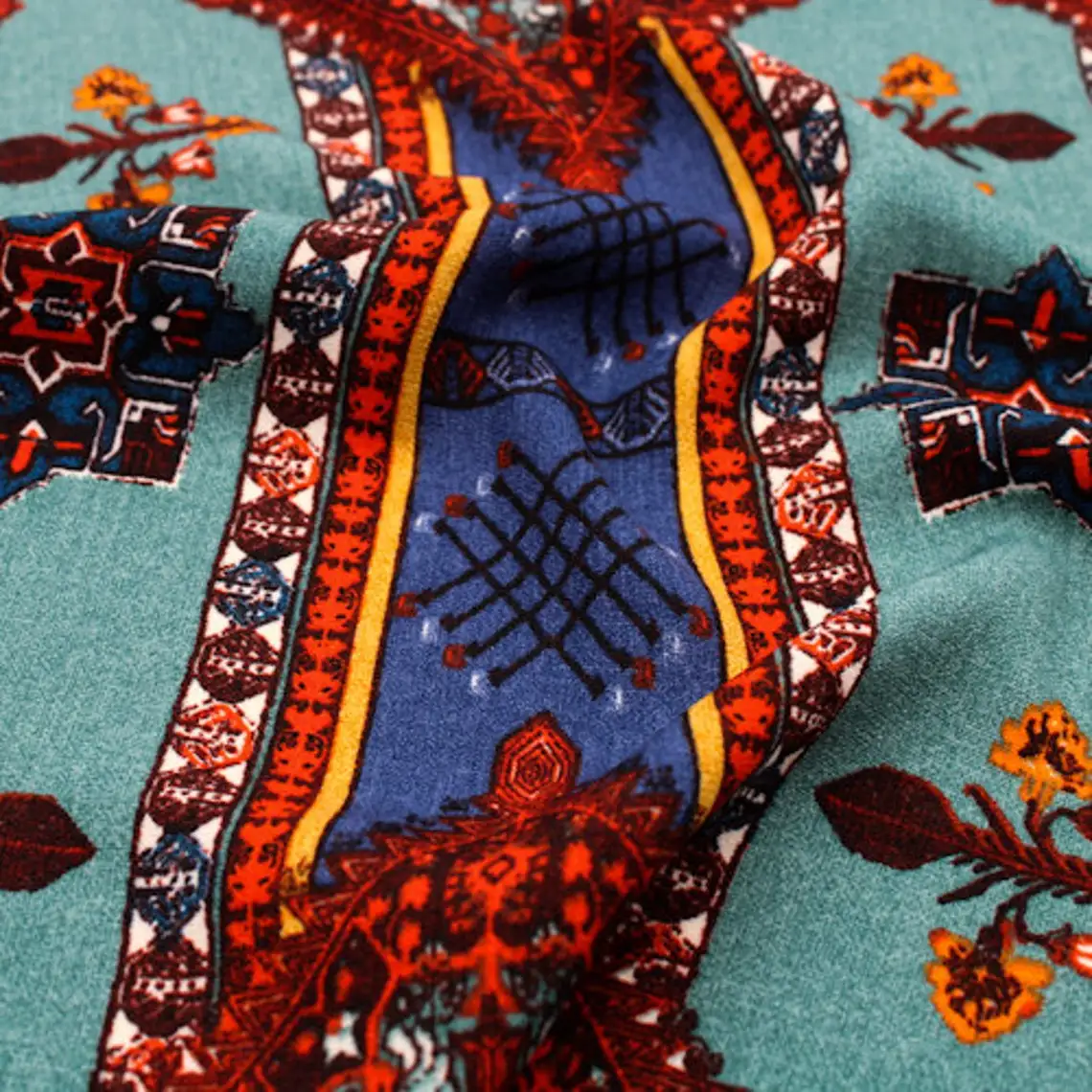 Чирок Индиго ржавчины в этническом стиле с принтом на сплетенная ткань для оптовой продажи-стиль P-1345-688