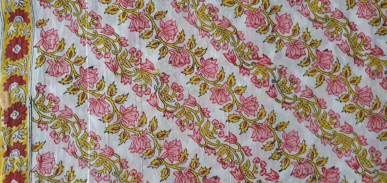 Latest Arrival 2022 Cotton Fabric Beautiful Color 100% Pure Cotton Hand Block Printed Fabric at Wholesale Price in India