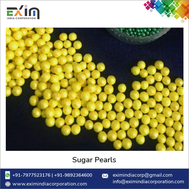 Genuine Quality Widely Selling Edible Yellow Sugar Pearls Balls for Wholesale Purchasers