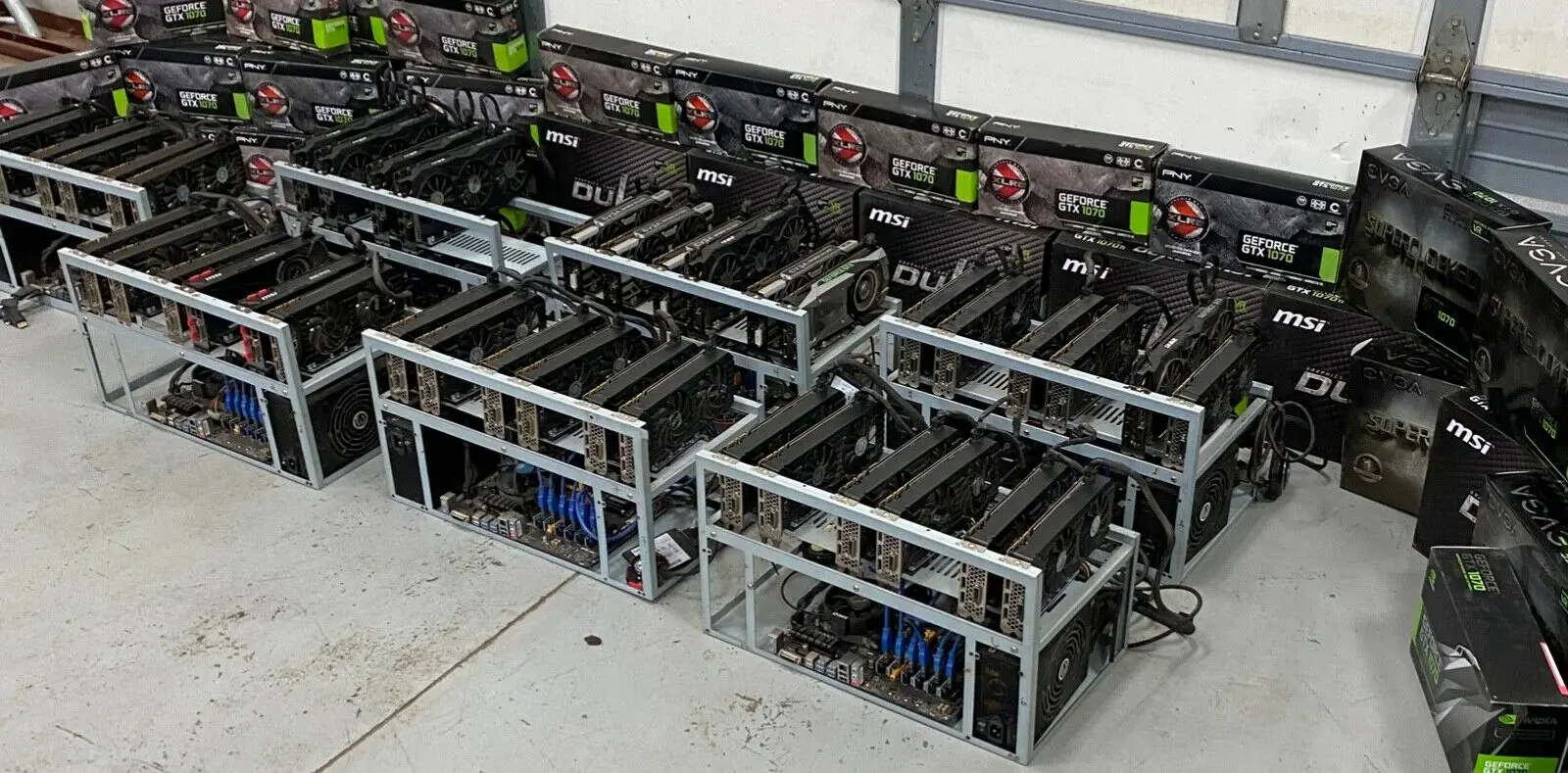 
High Quality 8 Eth mining rigs, One Server 1 5 plus gh/s, 50 n vidia 107s 