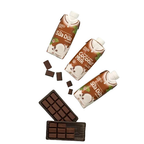 Заводская цена 100% натуральный шоколад напиток из кокосового молока 1000 мл и 330 OEM сделанный в вьетнаме