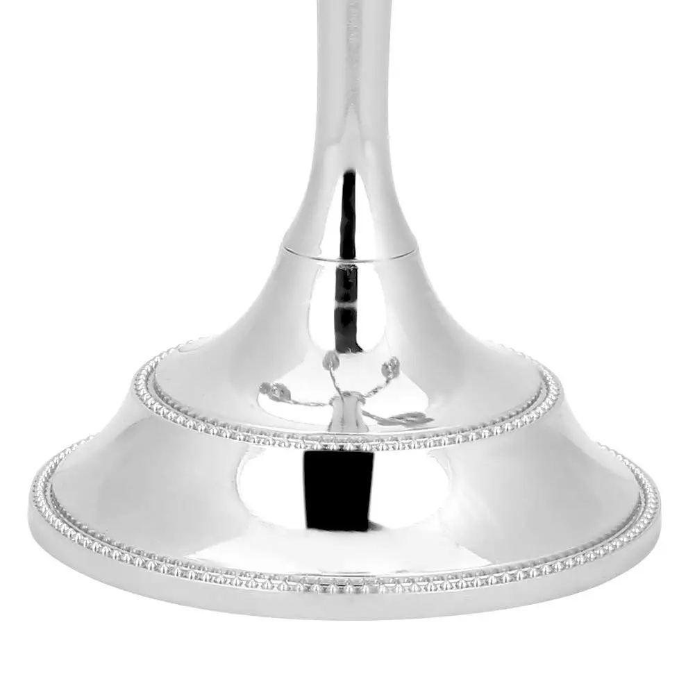 Handmade Heavy-Duty Aluminum Silver Candleholders 5-Arm Crystal Style for Home Decor Wedding Event or Christmas Parties