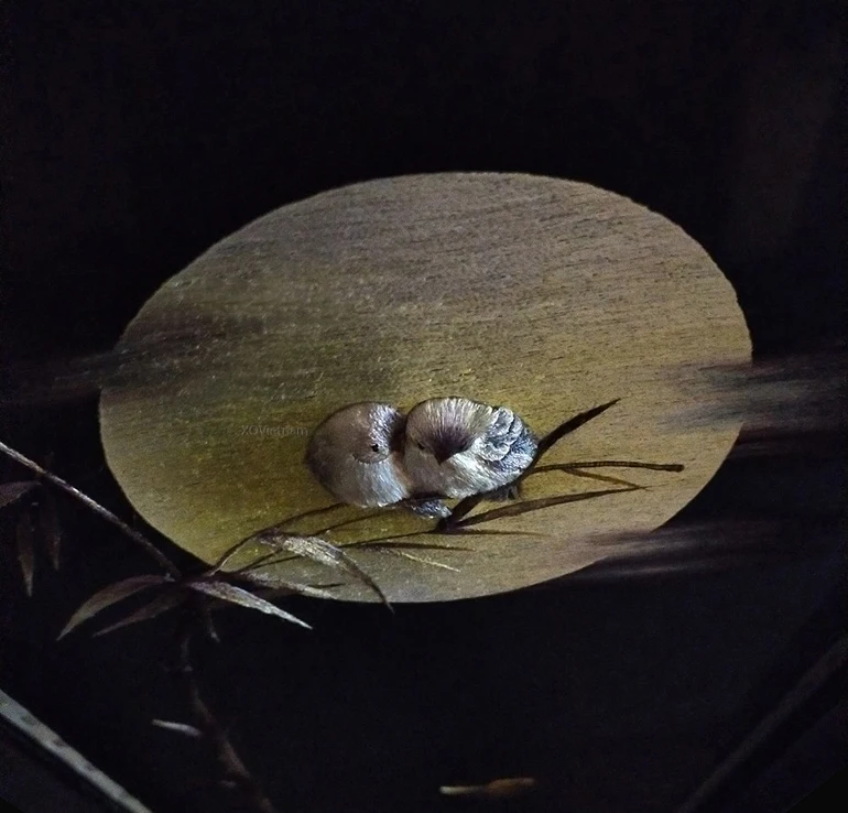 Уникальная Техника картины животные тема свидание под лунным светом две стороны ручная вышивка искусства