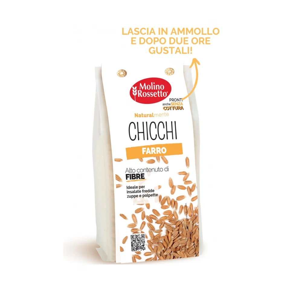 
Precooked ready in 10 minutes made in Italy spelt grains, the cereal used by ancient romans. High content of fibers 
