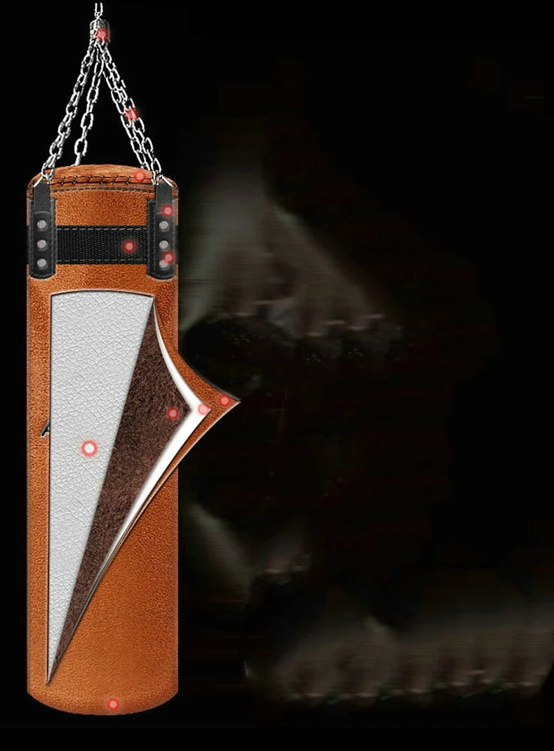 80/100/120cm High Quality Thickened Leather Sandbag Suede Hook Hanging Punching Bag Kicking Muay Thai Train Boxing Sand Bags