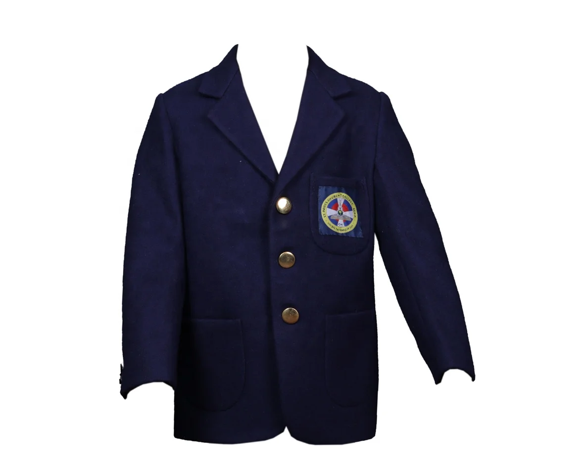 Школьная форма, блейзер высокого качества из 100% полиэстера для мальчиков и девочек, взрослые Размеры с индивидуальным цветовым дизайном, вышитым логотипом и карманами