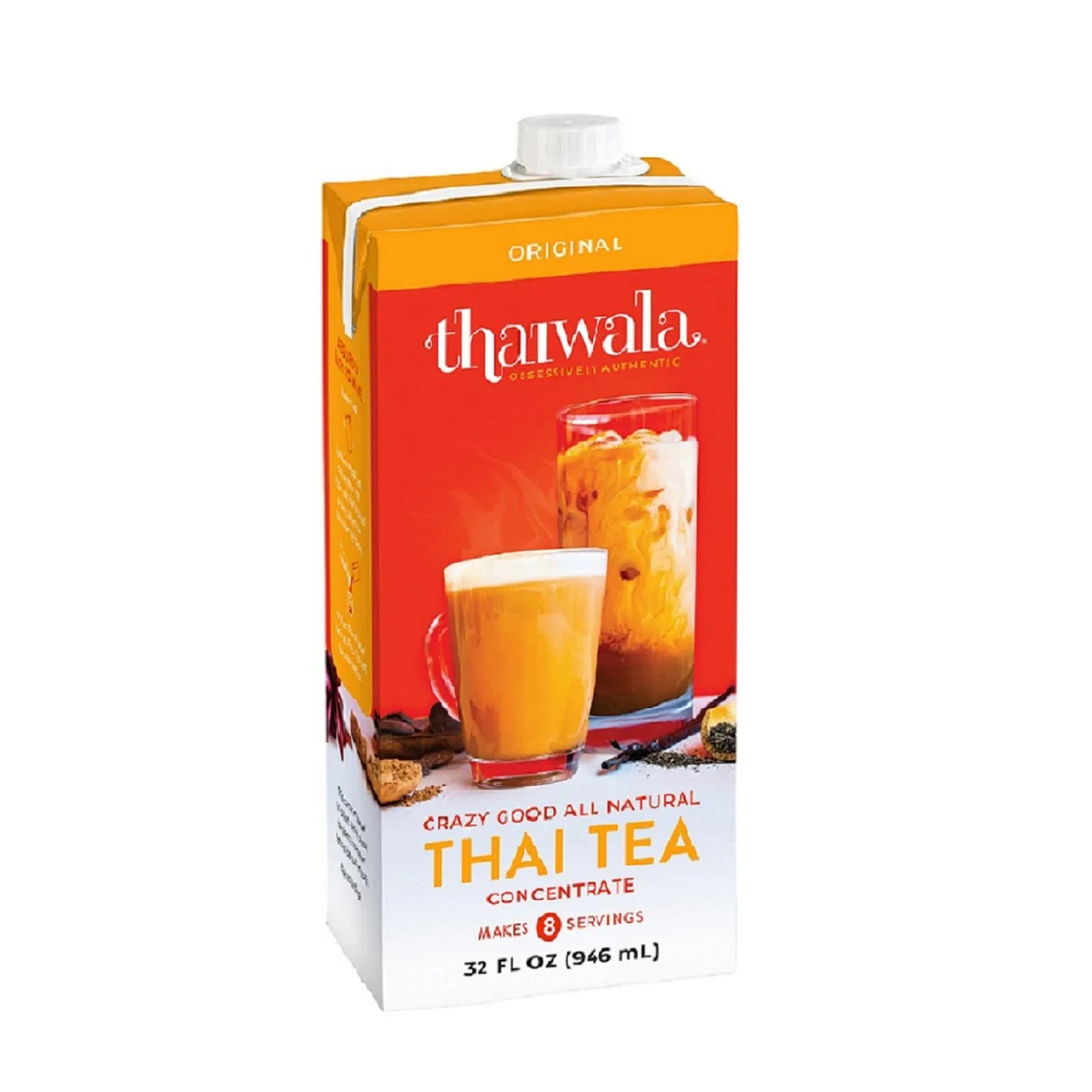 Тайский холодный чай или Тайский чай Thaiwala, оригинальный концентрат тайского чая, 32 жидких унции.