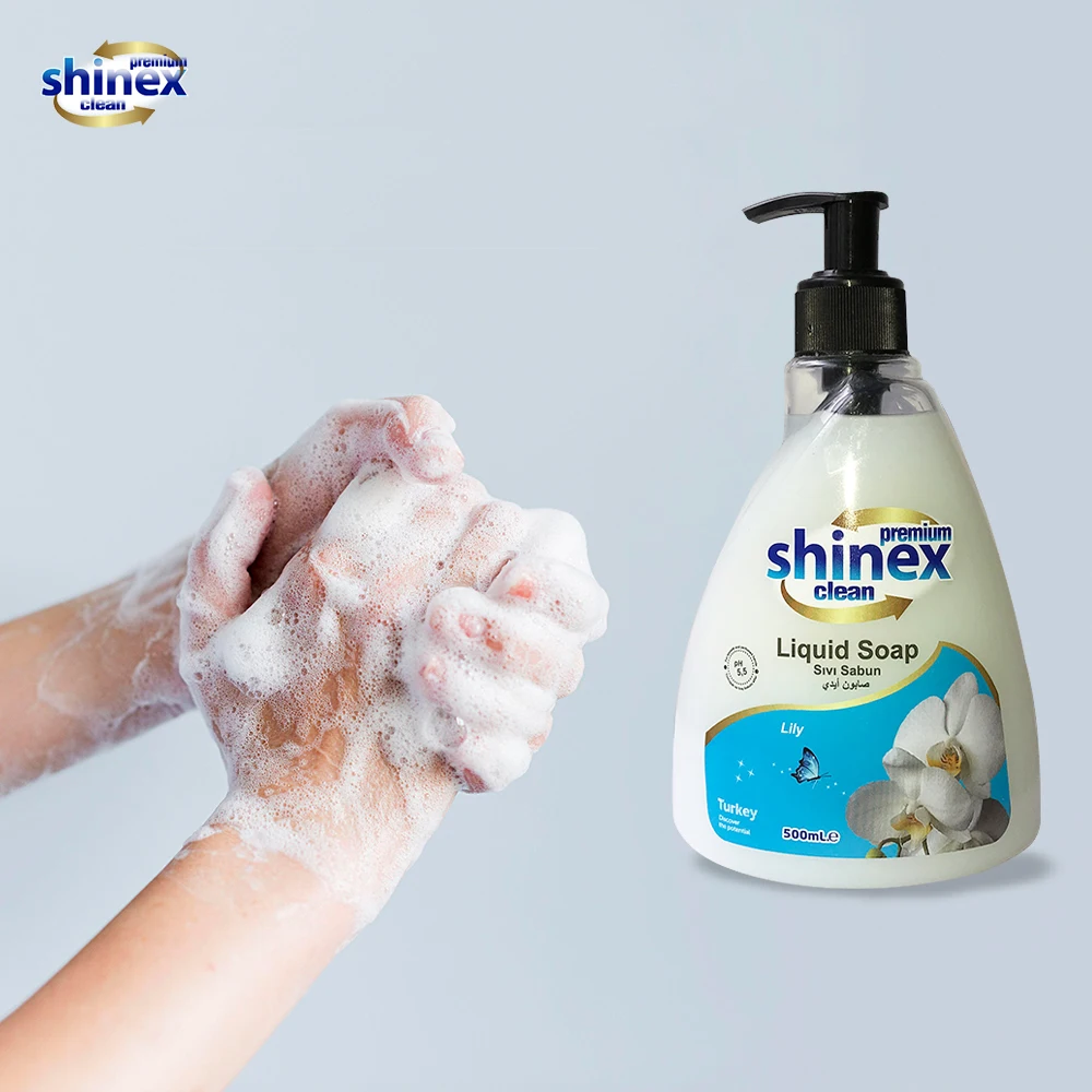 Оптовая продажа, жидкое мыло для рук, 500 мл, свежее парфюмерное жидкое мыло с лилиями для мытья рук, Сделано в Турции