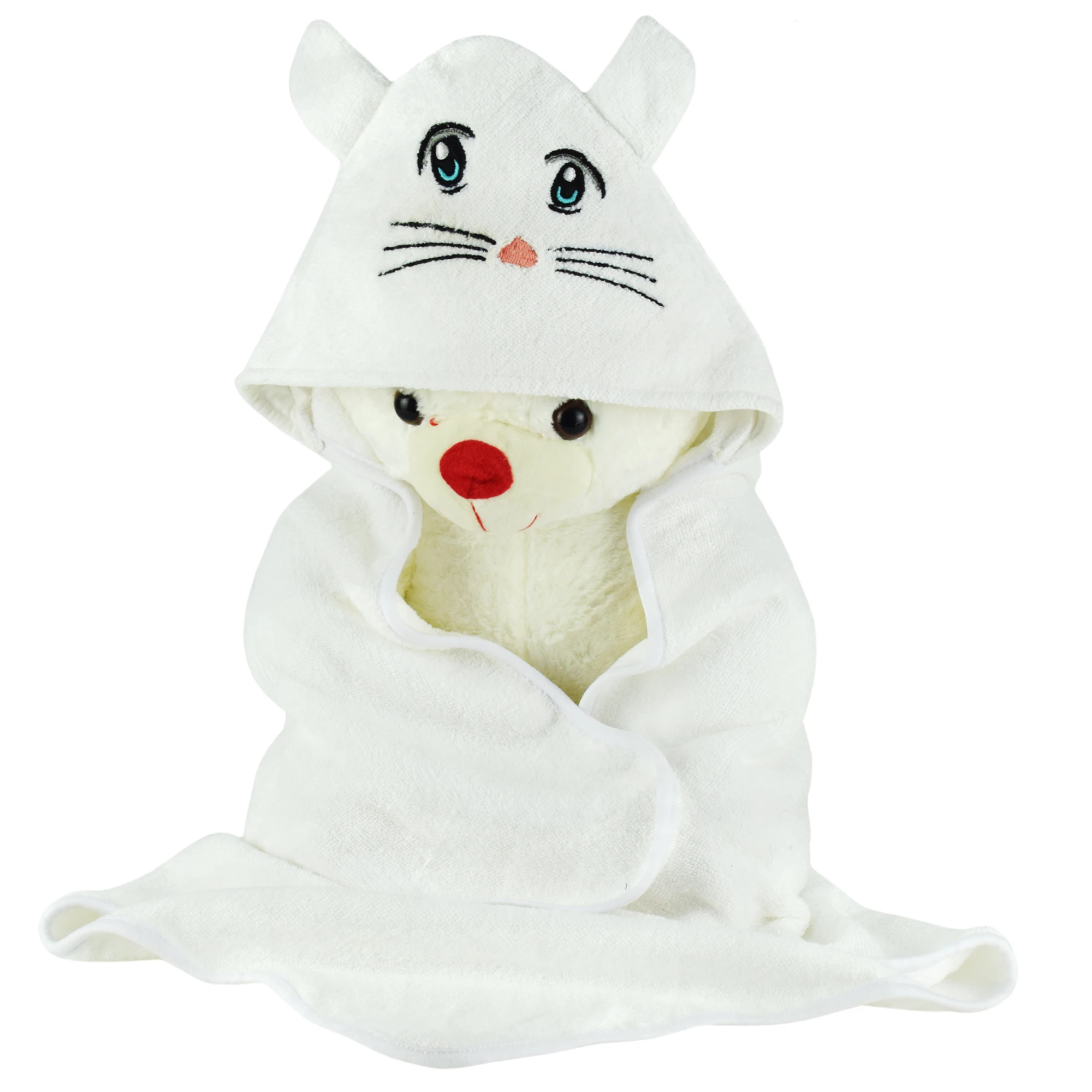 Очень мягкое полотенце с капюшоном из 100% хлопка и бамбука для новорожденных