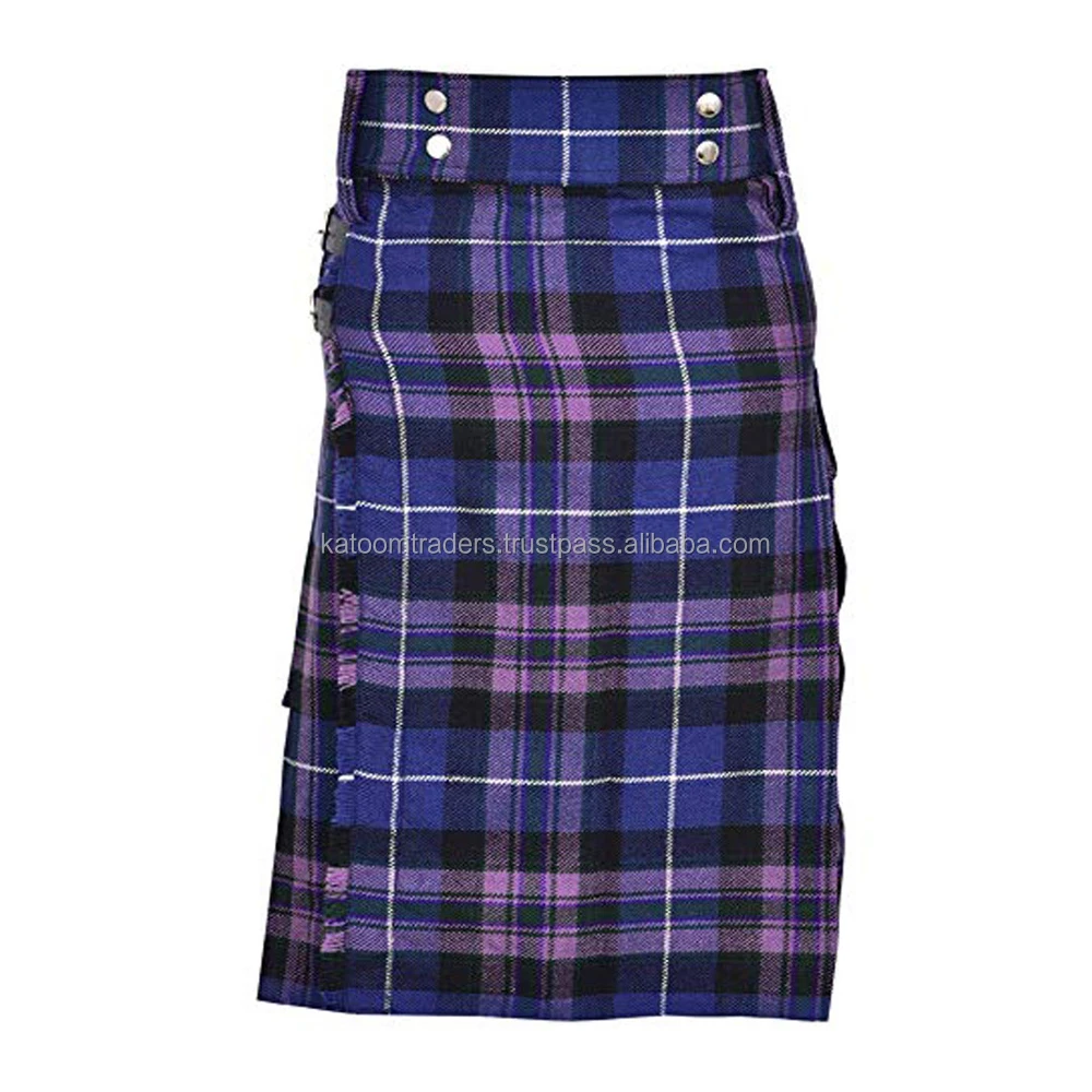 Wholesale Best Quality Acrylic Wool Men Scottish Tartan Kilt