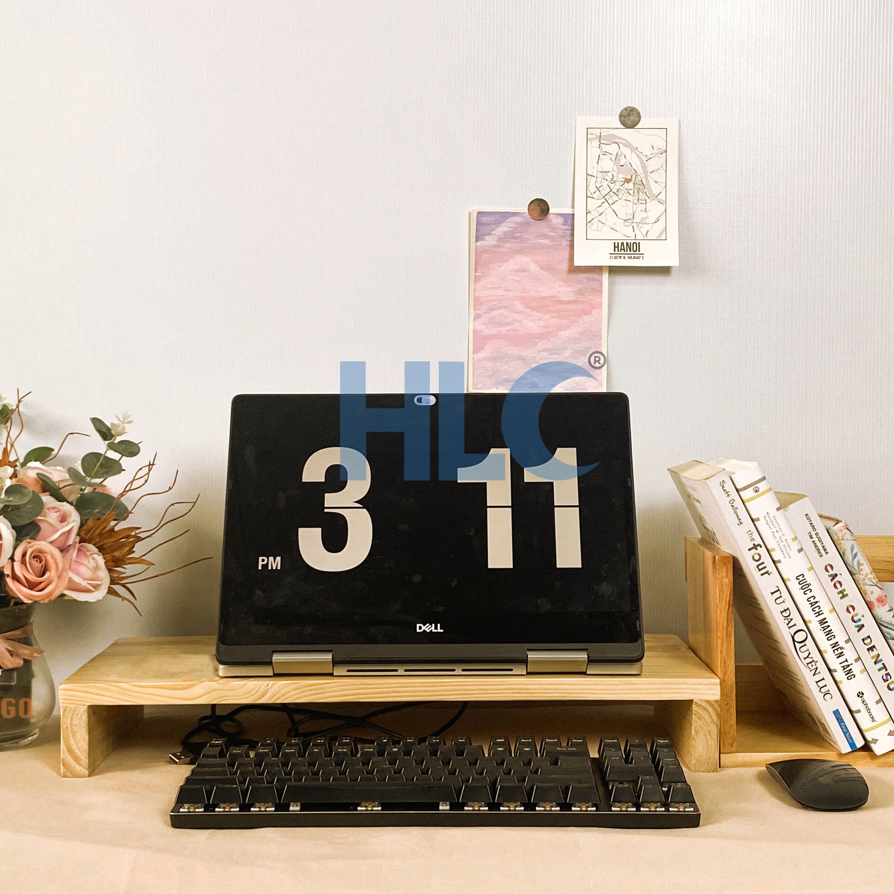 Hot sale  sturdy wooden Monitor , TV stand Detachable TV desk  2 Layer TV , monitor stand