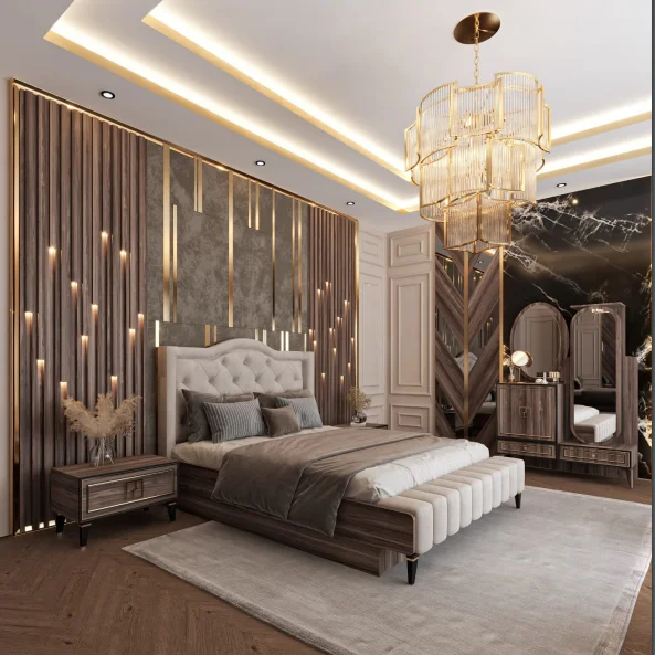 5 Star Luxury Modern Hotel  Custom Made  Bed Room Furniture Bedroom Set Hotel Furniture