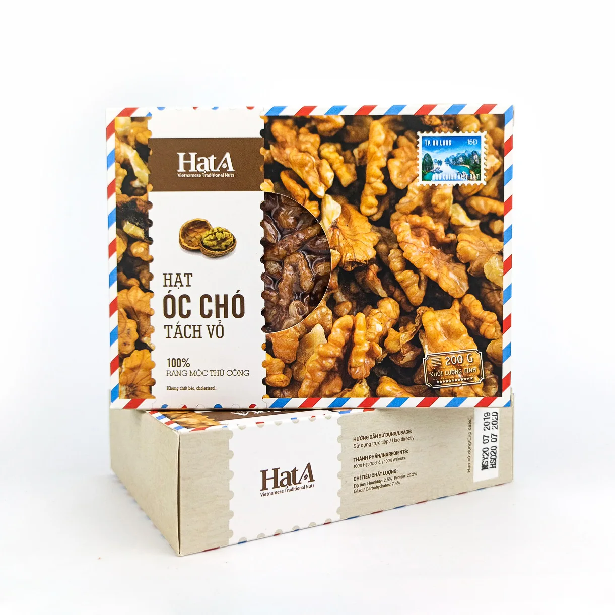 100% Natural Healthy Food fruit fresh price top grade air dried raw dry walnut 200g Per Box Hat A Brand