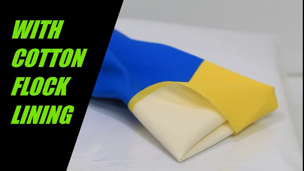 European standard EN cert neoprene blended natural rubber latex gloves for car tyre manufacturing machinist roofing tiling usage