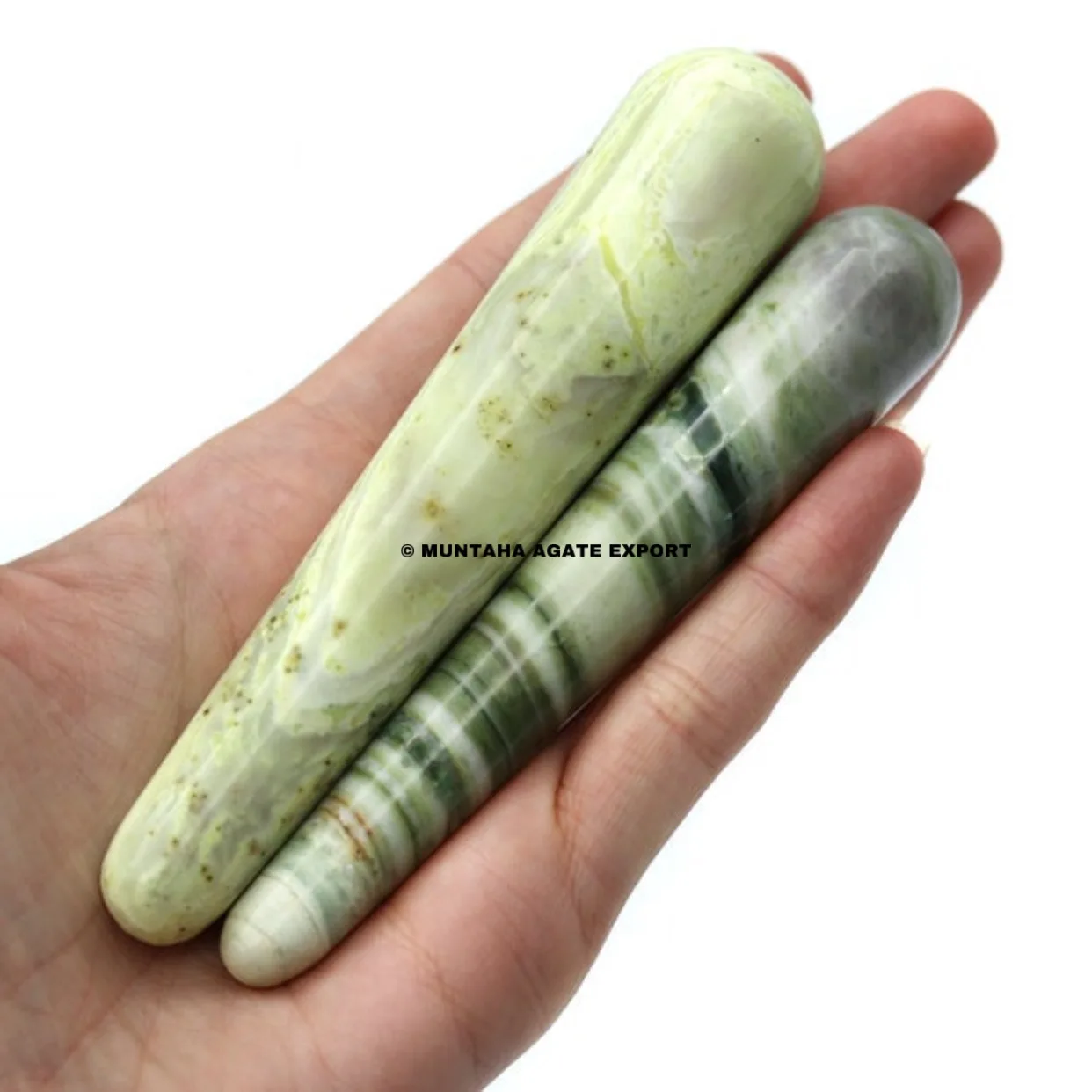 Natural Serpentine Crystal Curve Massage Wand Buy Wholesale Massager Healing Tiger Eye Crystal Massage Wand from Muntaha Agate