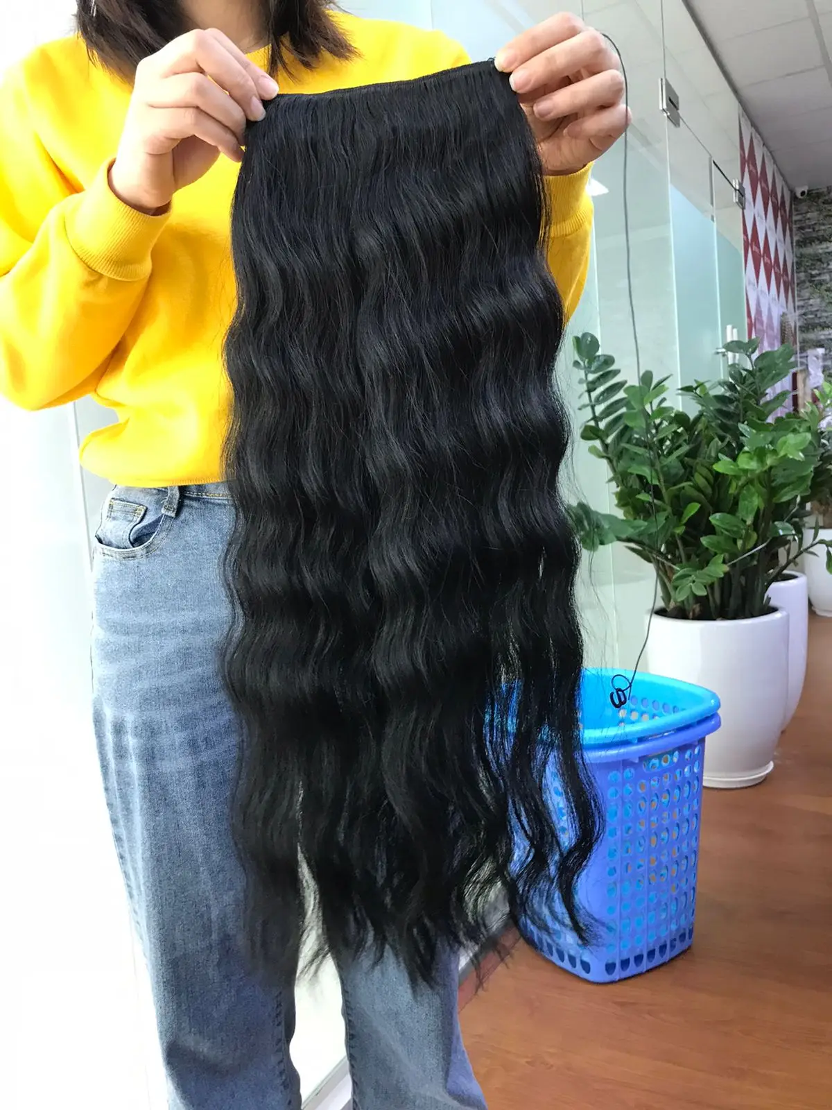Hair black natural wave bundles super double drawn Vietnamese wholesale human hair vendor