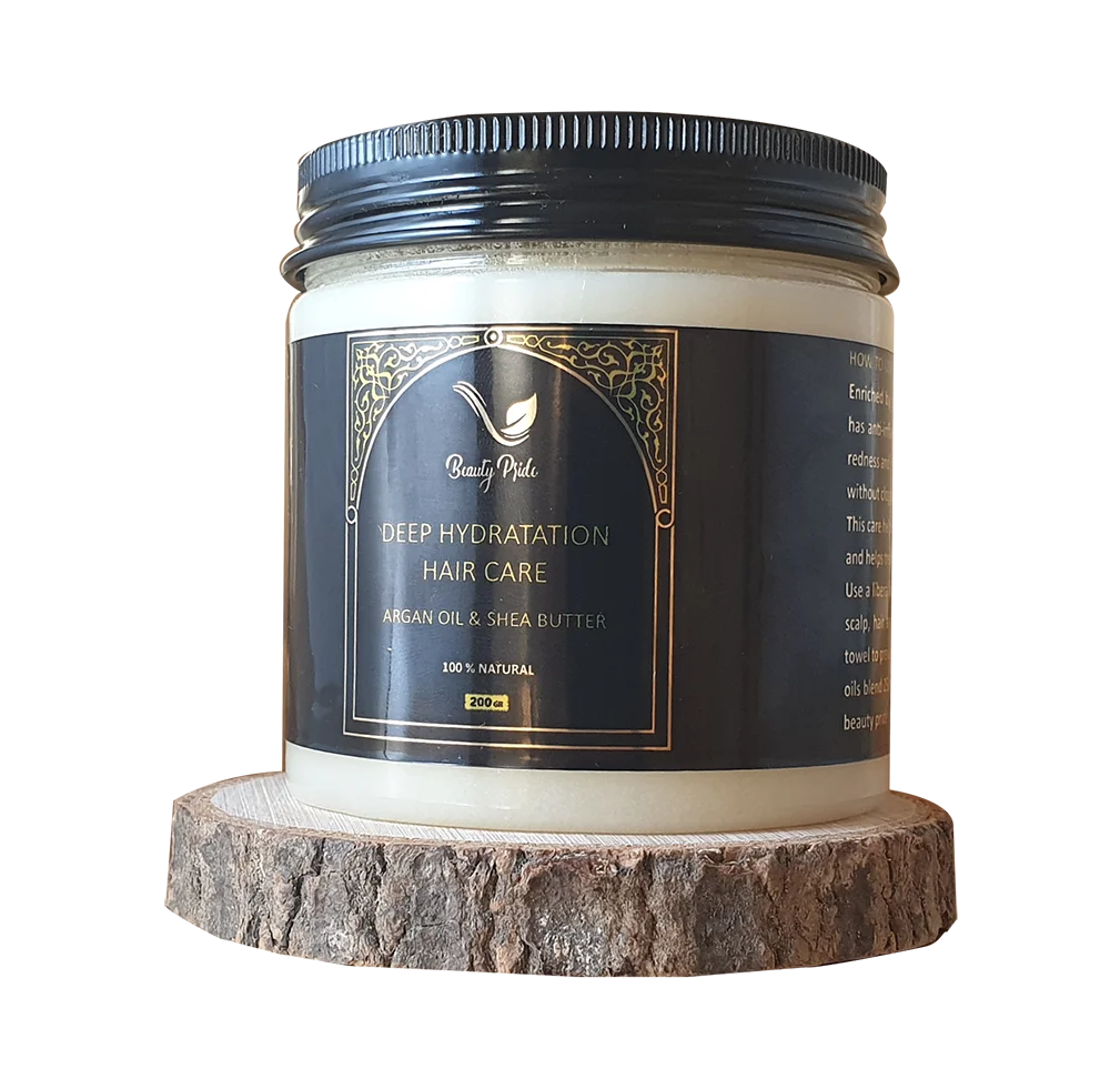 Deep hydration hair care with Argan oil and shea butter - 100 % Pure Natural