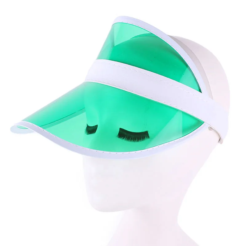 
Colored Plastic Clear Bingo Vegas Plastic UV Protection Casino Style Sun Visor Hat 